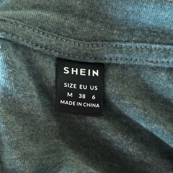 SHEIN Deep Green V-Neck Long Sleeve Top - Picture 2 of 3